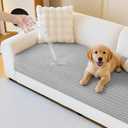 MYSKY HOME 100% Waterproof Couch Cover, Couch Covers for Dogs Washable, Non Slip Couch Covers for 3 Cushion Sofa Pet Friendly, Sofa Covers Furniture Protector, Dog Bed Cover, Light Grey, 35"x82.7"