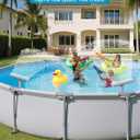 2025 Upgrade Pool Fountain for Above and Inground Pools, 360 Adjustable Wide Waterfall Sprinkler with Extension Tube, Cooling & Relaxation Swimming Pool Accessories (Grey) (Gray)