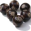 Set of 6 Decorative Orbs for Bowls and Vases - Circle Pattern - Resin Round Sphere Balls for Living, Dining Room Coffee Table Centerpiece Home Decor