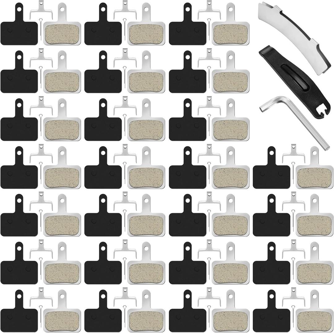 25 Pairs Bike Brake Pads, Bicycle Disc Brake Pads Compatible with TRP Tektro Shimano, Mt200 M355 M446 M447 M315 M365 Mt500, MTB Bicycle Disc Ebike Brake Pads with Installation Tools