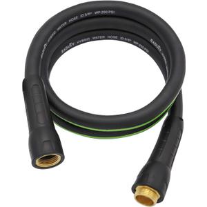 Hybrid Lead In Garden Hose 5/8 IN. x 6 FT, Heavy Duty, Lightweight, Flexible with Rotatable Grip Handle and Solid Brass Fittings