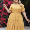 Nemidor Womens Plus Size Summer Midi Dress Casual Tiered Floral Print Beach Swing Boho Dresses with Pocket 16-26