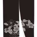 Noren Japanese Doorway Curtain Window Treatment Tapestry Blooming Flowers Printed Door Curtain Polyester Panel for Privacy Partition Divider Kitchen Home Decor 34" Width x 60" Long (Black)
