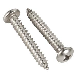 #8 x 1-1/4" Pan Head Wood Screw Self Tapping Screws, 304 Stainless Steel 18-8, Bright Finish, Pack of 100