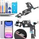 Dock Connector for iPhone 11 Charging Port Flex Cable Replacement for iPhone 11 USB Charger Dock Board Connector with Tools(Black)