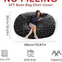 6FT Giant Velvet Bean Bag Chair Cover - Soft Fluffy Dutch Velvet, Comfy Oversized Lazy Sofa Cover