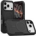 for iPhone 17 Protective Armor Case  Luxury Series [Military-Grade Drop Protection] [Shockproof] [Built-in Super N52 Magnets] [Dual-Layer] Soft Rubber+Hard PC Back Cover (Black, ., iPhone 17 Pro)