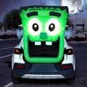 Joiedomi 4.3 FT Halloween Inflatable Outdoor Decorations, Trunk Or Treat Car Decoration, Blow Ups Green Zombie with Built-in LEDs for Car Decor, Halloween Yard Decor