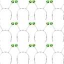 ArtCreativity Glow Alien Boppers, Set of 24, Glow-in-the-Dark Headbands for Kids, Fun Alien Birthday Party Favors, Outer Space Party Supplies, Goody Bag Fillers for Boys and Girls