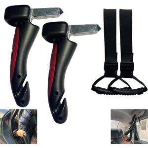 2PCS 4 in 1 Car Door Handle & 2PCS Hand Grab Straps for Elderly, Door Assist Handles Vehicle Support Handles, Multifunction Car Grab Handle, Car Door Latch Handle for Seniors