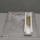 12"x12" Clear Acrylic Serving Tray with Golden Handles, Sturdy Huge Capacity Acrylic Trays for Coffee, Juice, Kitchen and Desk Organizer, Storage Tray (12"x12")
