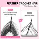 Miracle Feather Crochet Hair for Black Women Deep Wave 20" 150 Strands 1B | Advanced Synthetic Fiber, Pre-separated Hand-Tied Knotless Strands, Beginner & Budget Friendly, Soft Cotton Wire, Glue-Free