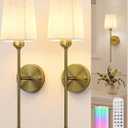 Rechargeable Wall Lights, Battery Operated Wall Sconce Set of 2, 7500mAh, Dimmable, Remote Control, Timer, Magnetic Bulb, 3 Color Temps, RGB, Wireless Wall Lamps, for Bedroom Living Room Hallway Decor