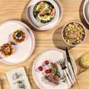 TheTerra Ceramic Dinnerware Sets for 8, 24 Pieces Porcelain Lightweight Plates and Bowls Sets, Scratch Resistant Dish Set, Oven & Microwave & Dishwasher Safe, Primrose Pink
