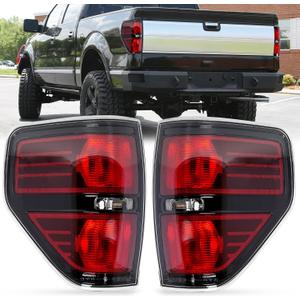RANSOTO Tail Light Compatible with Ford F150 F-150 2009 2010 2011 2012 2013 2014 Rear Brake Lamp Taillight Left Driver and Right Passenger Side Smoked (Black)