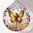 Butterfly Fairy Christmas Ornament - Stained Glass, Tree Decor, Gift Exchange Idea