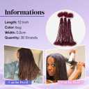 Micro Locs Extesnions Human Hair 0.2cm Thickness Sisterlocks Curly Tips, Full Handmade Interlocking Permanent Soft Dreadlock Extensions Natural Looking Locs (BUG# 0.2cm, 12 Inch 30 Strands)