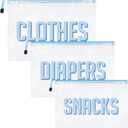 3pcs Hospital Bag Organizing Pouches for Labor and Delivery, Maternity Essentials Diaper Bag Organizer for Mom Travel - Blue/White