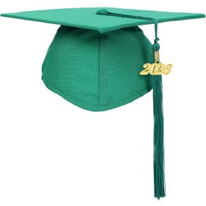 2 x Newrara Graduation Unisex Matte Adult Graduation Cap with Tassel (Green)
