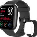Smart Watch for Women Men, 1.83" Fitness Tracker Watch with Heart Rate/Sleep/Step Tracker, Pedometer, IP68 Waterproof Smartwatch Answer/Make Calls Compatible Android iOS (Midnight Black)
