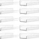upsimples 10 Pack Acrylic Shelves Wall Organizer and Storage, 15" Display Shelf for Figure, Toy Cars, Perfume, Kids Bookshelf for Bedroom, Nursery, Craft Room, Clear
