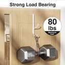 2 x niffgaff Lang Over Door Hook 2-Pack - Heavy Duty Door Hook with Support Pads, 9 Inches Tall Child-Friendly Height, No Drilling Required, Fits Doors Up to 1 Inches Thick, Alloy Metal, White