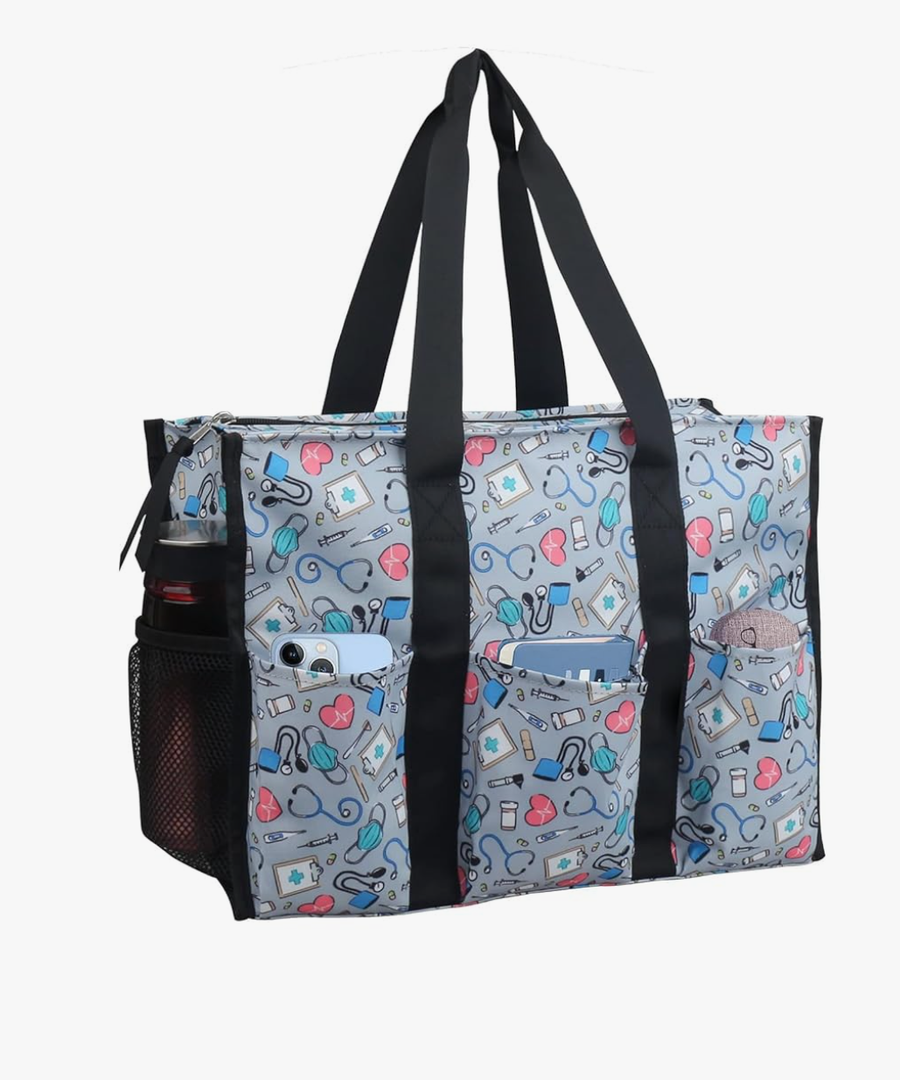 ABAMERICA Nurse Bags for Work Nursing Bag Multiple Pockets Waterproof Organizing Zip Top Clinical Bag for Nursing Students