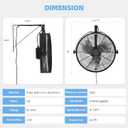 AHAWILL 20" Wall Mounted Fan with Lights, 360 Adjustable Tilt,Garage Wall Mount Fan with Remote&APP, Plug in Wall Fan,6-Speed&Reversible Gazebo Fan,3CCT Dimmable&Timer for Toolroom,Patio,Warehouse, Medium