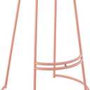 JONATHAN Y Hula Modern 28.75" Backless Metal Bar Stool, Round Pink Iron Seat and Pink Base with Integrated Footrest, Industrial Bar Chair for Kitchen Island and Home Bar BSL1001C