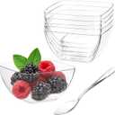 TOFLEN 100ct 2 oz Mini Dessert Cups with Spoons, Clear Plastic Reusable Small Party Serving Cups for Appetizers, Hors D'oeuvres Plates