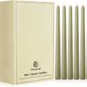 10-Inch Tall Unscented Dripless Taper Candles Bulk 30 Pack - Sage Green Taper Candles Bulk - Smokeless, 6-8 Hour Long Burning - Colored Candlesticks Bulk - Sage Green