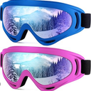 Dizywiee 2-Pack Kids Ski Goggles, Snowboard Goggles for Adult Youth Teens Boys & Girls, Winter Snow Sports Goggles