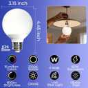 ILC G25 Globe Light Bulbs, App-Controlled Vanity Light Bulbs with Bluetooth Mesh, Color Changing, 1600 Million Colors, 6W, 60W Equivatlent, 600LM, CCT: 2700K-6000K, CRI>95+, E26 Base (6 Pack)
