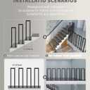 Hand Rails for Outdoor Steps, Matte Black U Shaped Handrails for Indoor Stairs, Non-Slip Stair Railing Industrial Wrought Iron Railing for Stairs Garden Loft Corridor, 1Pcs(Tall:90cm/3ft)