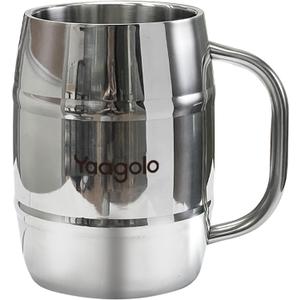 Insulated Beer Stein, 32oz Stainless Steel Double Walled Beer Mug Giant Bar Drinkware Metal Beer Cup with Big Grip Handle (32oz 1pack)