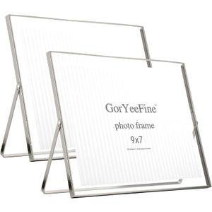 Silver Floating Picture Frames Set of 2,For Picture 10x8''For 9x7''2PK Horizontal, Tabletop Shelf Photo Frame, Classy For Holiday, Wedding, Home or Office Decor
