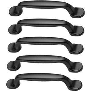 DOITOOL Modern Cabinet Handles 5pcs Black Pulls Aluminum Alloy Wardrobe Drawer Hardware