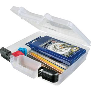 ArtBin 6972AB 10 inch Quick View Deep Base Carrying Case, Portable Art & Craft Organizer with Handle, [1] Plastic Storage Case, Translucent