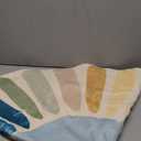 CAROMIO 4ft Round Rug Boho Circle Nursery Rug Colorful Washable Area Rug Sun Print Kids Rug Modern Abstract Round Rug Throw Floor Carpet for Bedroom Living Room Kitchen, Blue