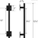 SMARTSTANDARD 12 Antique Rustic Handmade Barn Door Handle, Black Flush Square Base Handle Pull, for Gate, Garage, Sheds