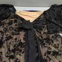 BEAUDRM Women's Plus Size Floral Ruffle Short Dress Mesh Tie Front Short Sleeve Sweetheart Neck A Line Flowy Dresses,XXL plus