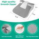 Bed Snorinator Pillow, Ergonomic Wedge Pillow for Sleep Apnea Memory Foam Reading Pillow for Back, Neck & Head Comfortable Support-Grey