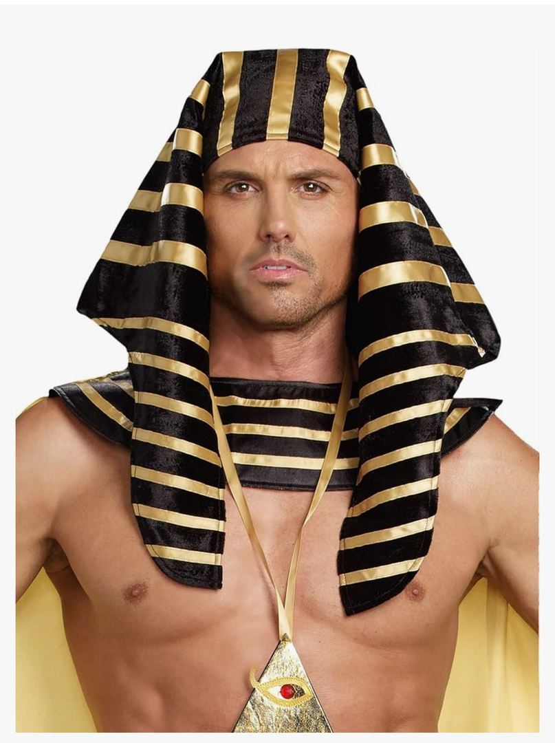 Dreamgirl Adult Pharaoh Headpiece, Egyptian Halloween Costume Accessory for Men