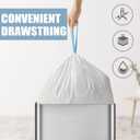 Small Trash Bags 4 Gallon - 150 Count Drawstring 4 Gallon Trash Bag, Tear-Free 4 Gal Small Garbage Bags for Office Bedroom Bathroom Trash Bags, Unscented White 4 Gal Trash Can Liners