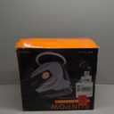 SUNPOW Retractable Garden Hose Reel - 1/2 inch x 50ft Wall Mounted Hose Reel with 3/4 inch Brass Fitting & 10 Function Sprayer Nozzle - Any Length Lock, Auto Rewind System, 180Swivel Bracket - Grey