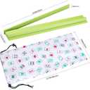 Mahjong Racks with Pushers, Light Green Wooden American Mahjong Tile Pushers and Racks Set of 4, with White Printed Mahjong Racks Drawstring Bag, Mahjong Accessories (19.68 Inches), 19.68" L x 2.55" W x 1.06" H