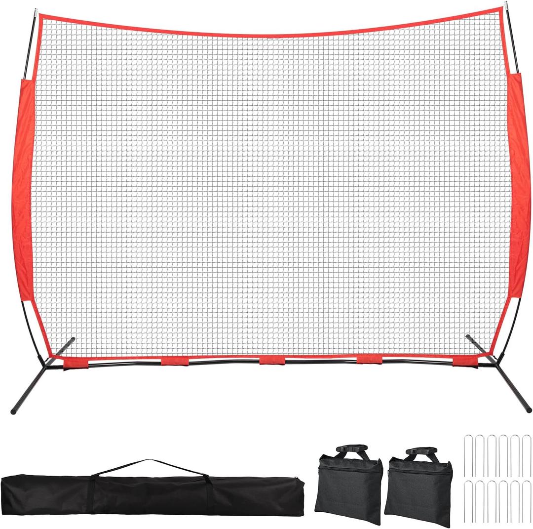 7x7ft /10x16ft /10x20ft Portable Sport Net with Handbag and 12 Ground Nails. Stable Backstop Net for Softball, Lacrosse, Soccer, Baseball. Ball Stop Equipment for Backyard Garden Training (Only Block）