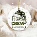 2 x Hunting Crew Ornament 2025  Born to Hunt Forced to Work Funny Hunter Ornament for Men, Dad, Husband, or Grandpa  Camo Santa Hat Deer Antler Design, Outdoor Sportsman Christmas Ornament, Rustic Gift