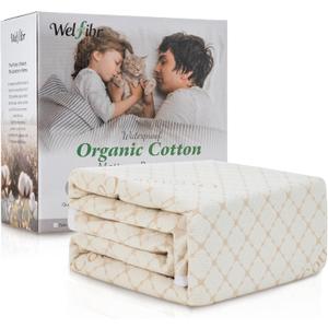 Organic Cotton Mattress Protector Waterproof Mattress Protectors Noiseless 3D Air Fabric Mattress Cover Breathable Protectors Bed Cover Washable with Deep Pocket King 78"X80" (Ivory)