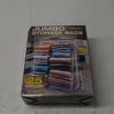 25 Gallon Jumbo Storage Bags, 3.5 Mil Thick Clear Plastic Zipper Bags with Handles, 35" x 24" Extra Large XL Heavy Duty for Home, Travel, and Moving (10 Packs)